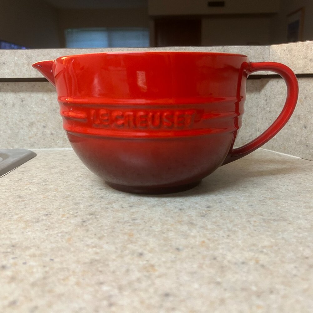 Le Creuset signature stoneware batter bowl in Cerise